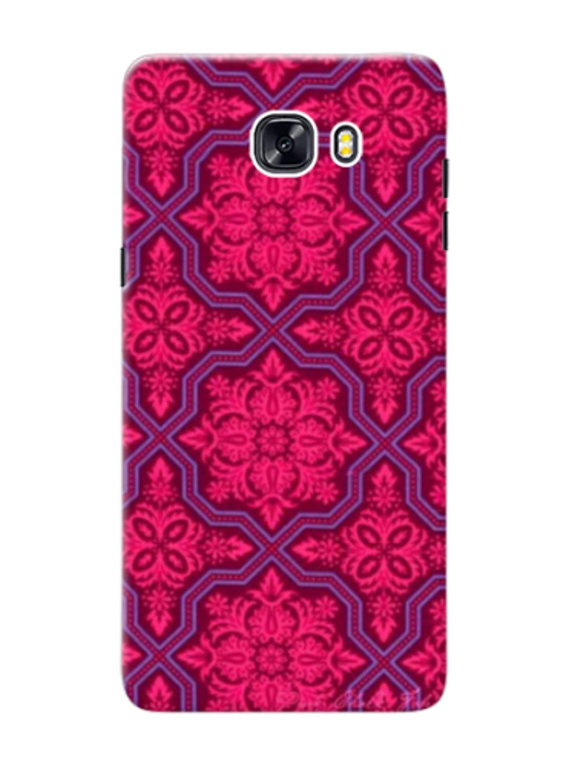 Samsung Galaxy C9 Pro Cover With Pink Wallpaper Print - Textile - HD Wallpaper 