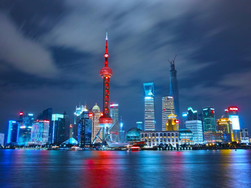China Partners With Banks, Telecom Giants To Test Digital - Shanghai Night Skyline - HD Wallpaper 
