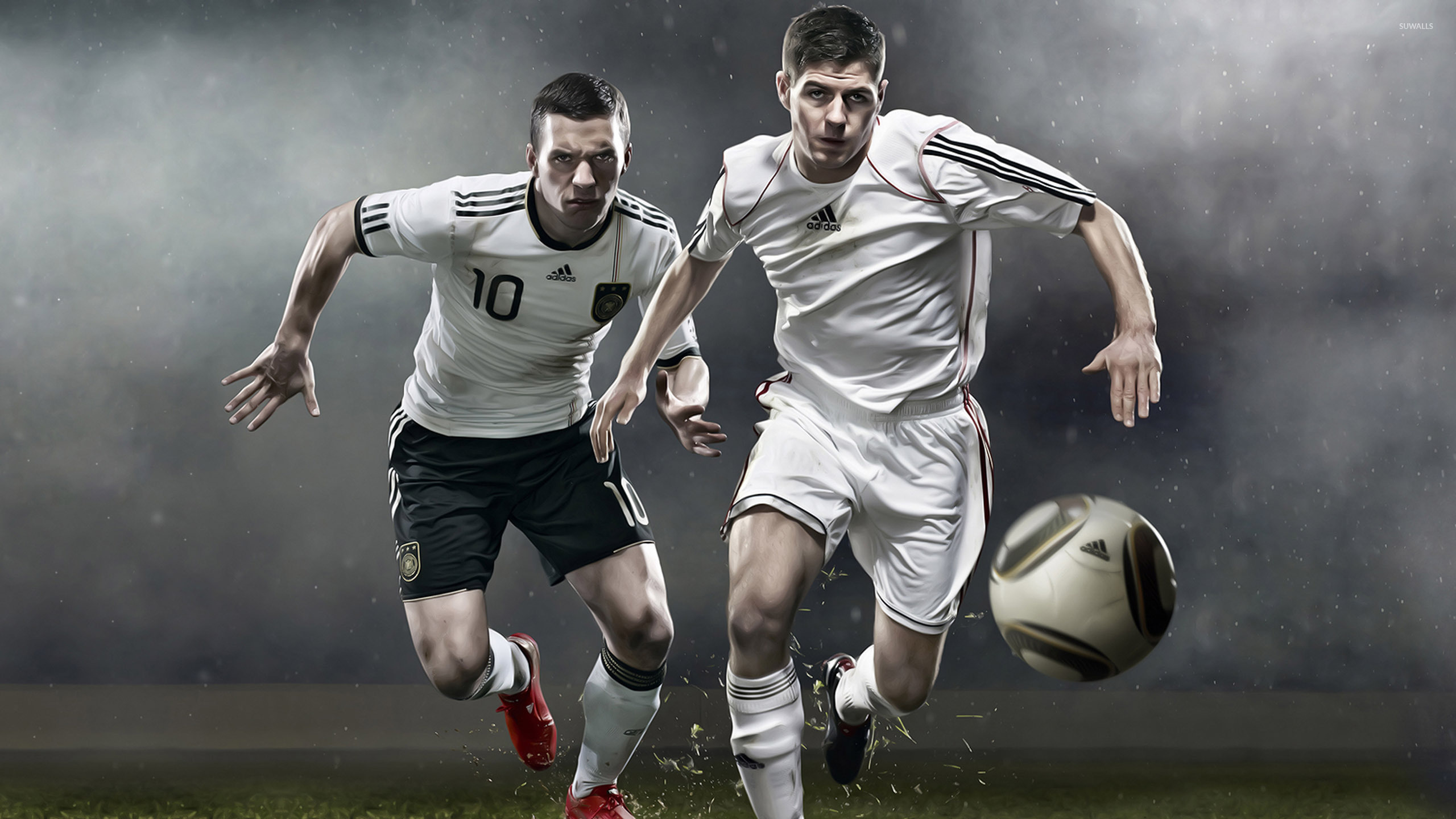 Soccer Players Chasing A Ball - HD Wallpaper 