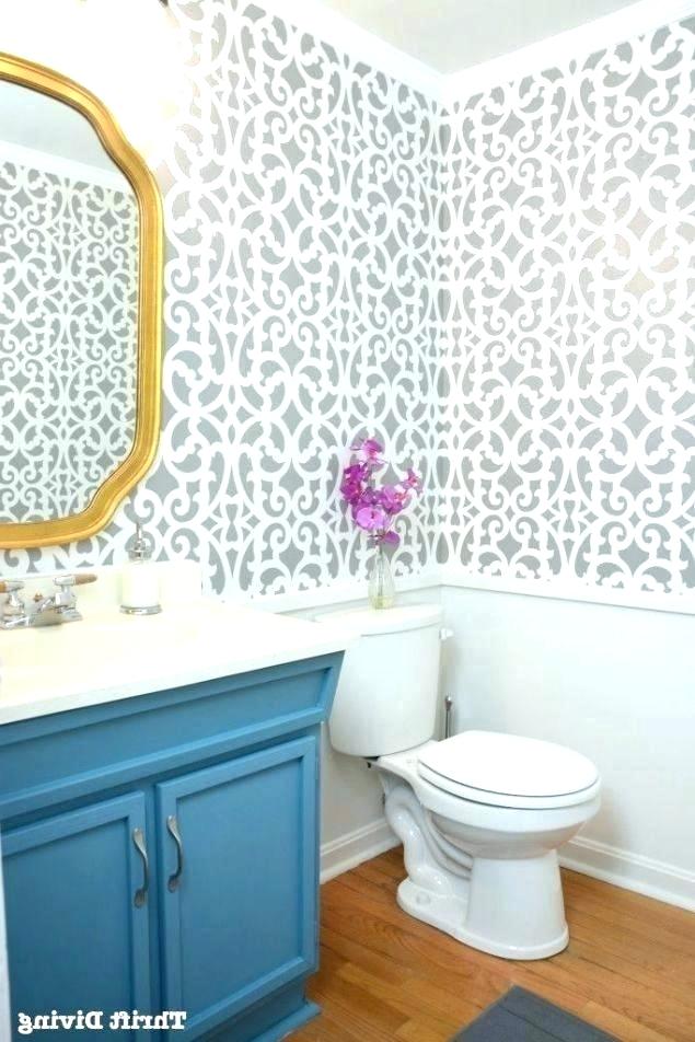 Wall Stencil Ideas Interculture Onlineinfo Bathroom - Bathroom - HD Wallpaper 