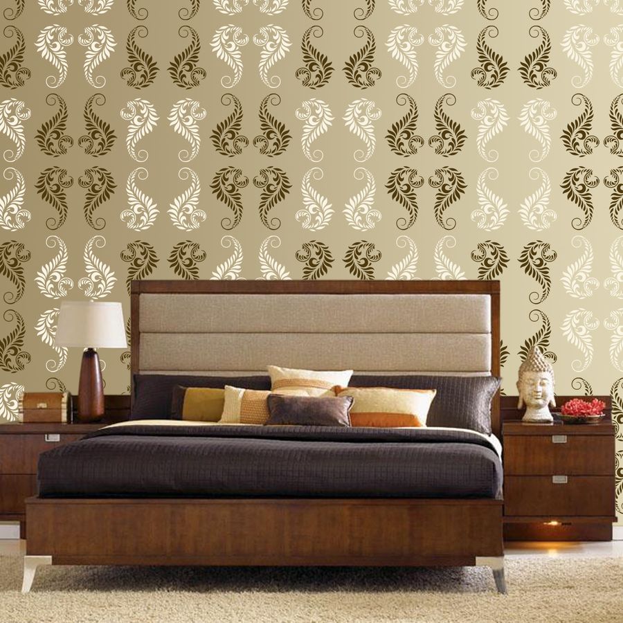 Blooming Flower Wall Design Stencil , 1 Stencil - Bedroom Designs - HD Wallpaper 