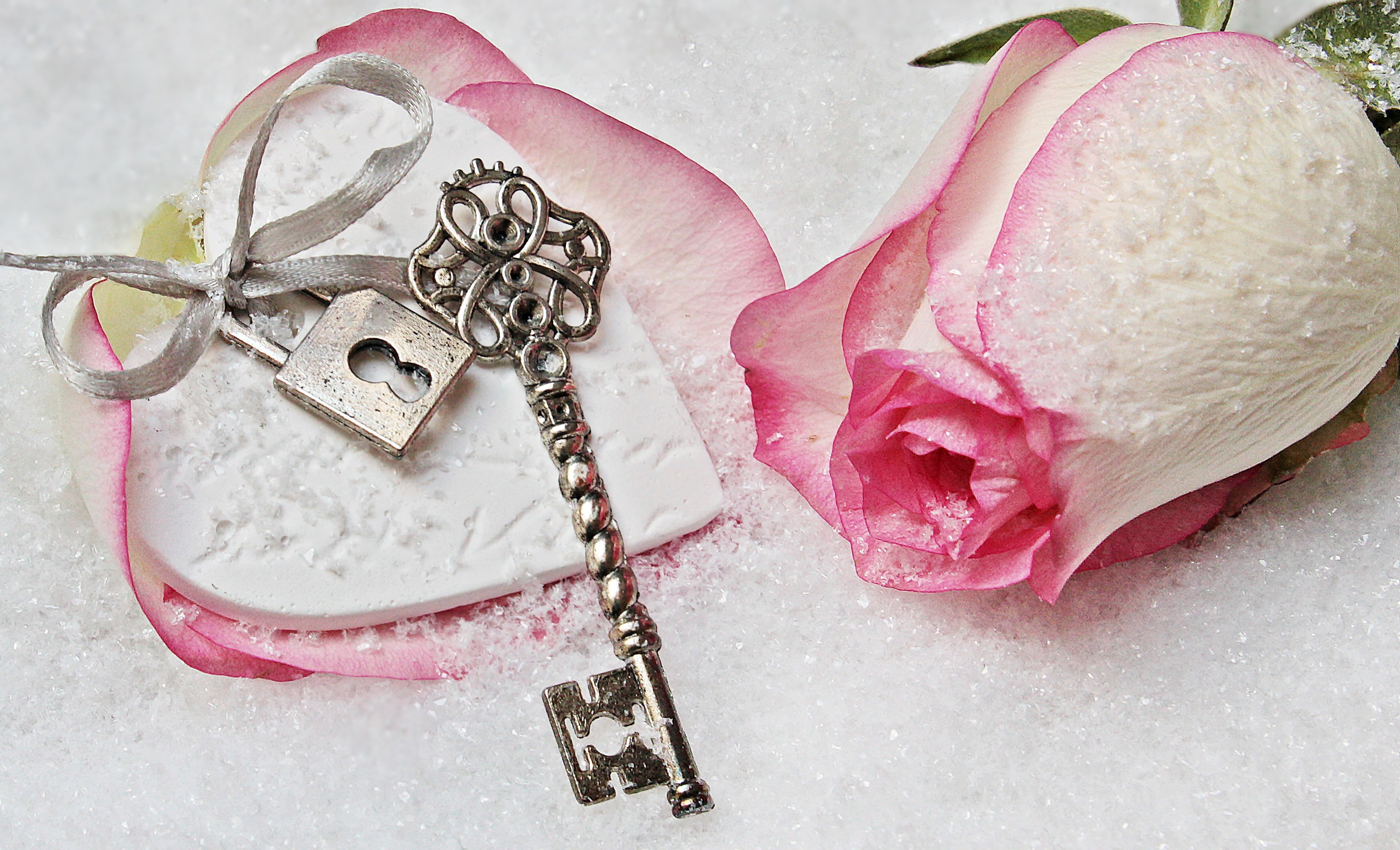Rose And Key Wallpapers Hd - HD Wallpaper 