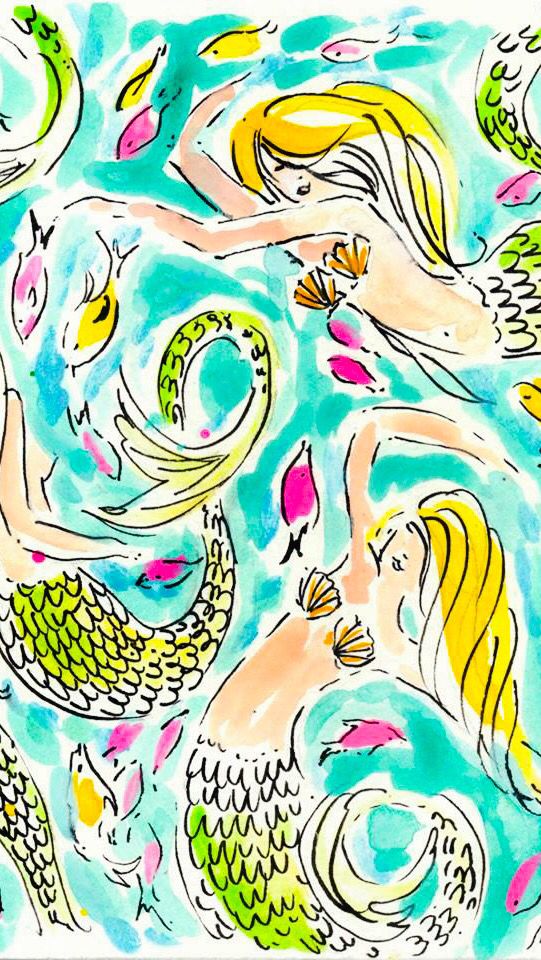 Mermaid Pictures Lilly Pulitzer - HD Wallpaper 