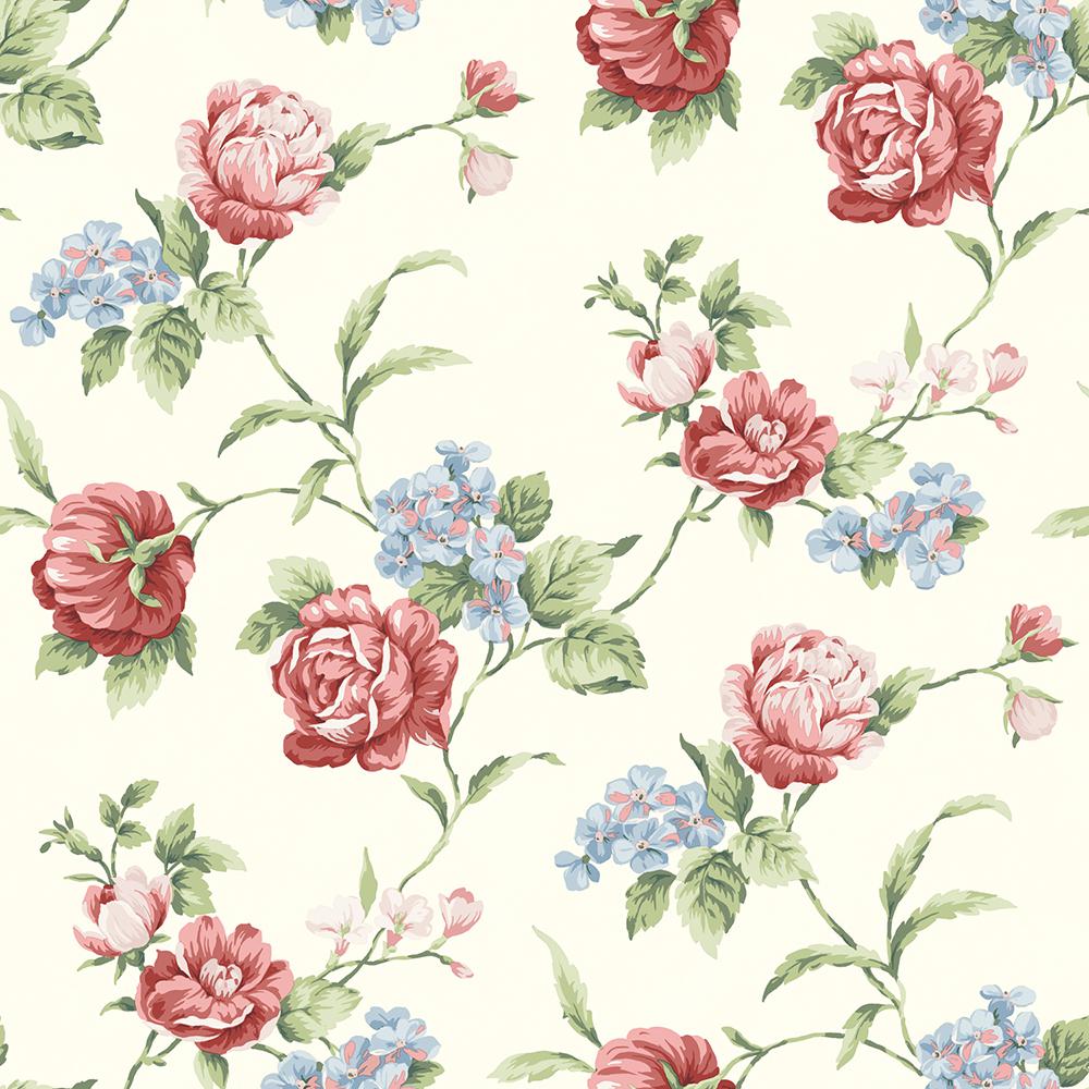 Gleason Floral Rose Trail Brewster Wallpaper - HD Wallpaper 