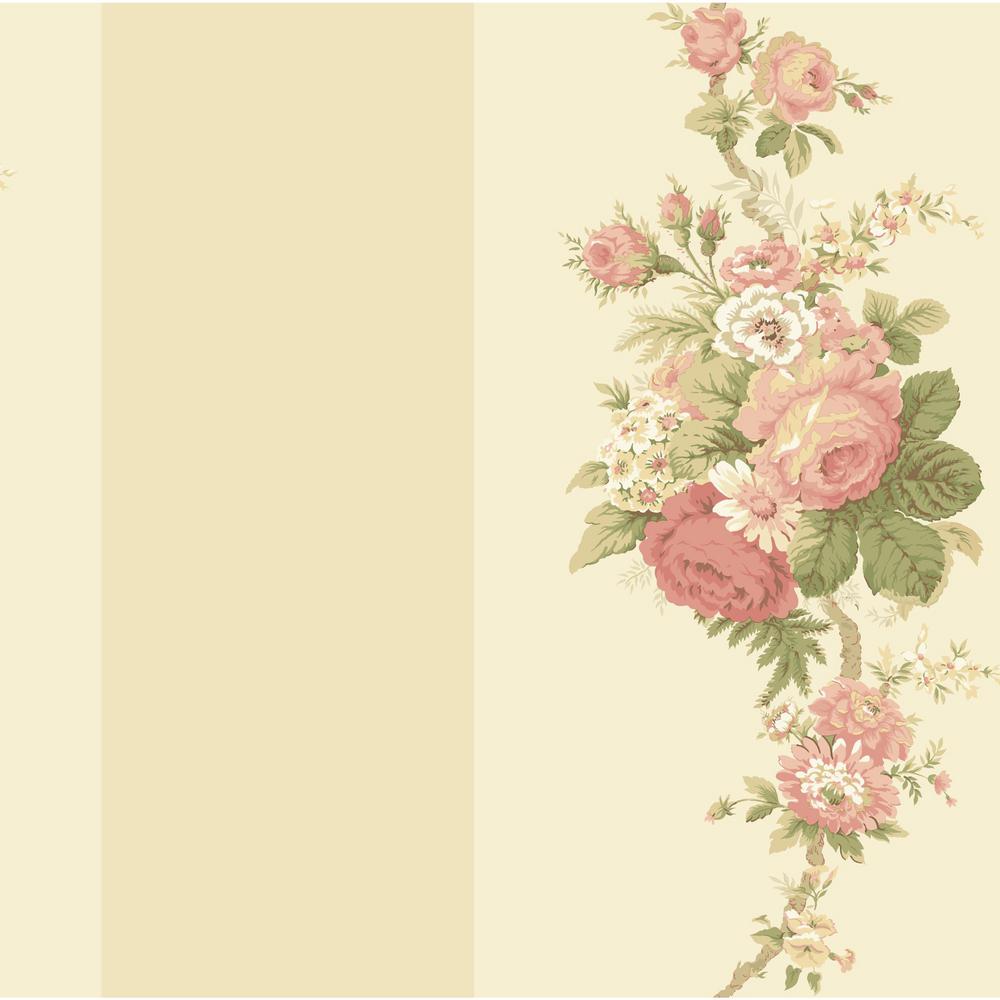 Wallpaper Waverly Stripes Norfolk Rose York Wallcoverings - HD Wallpaper 