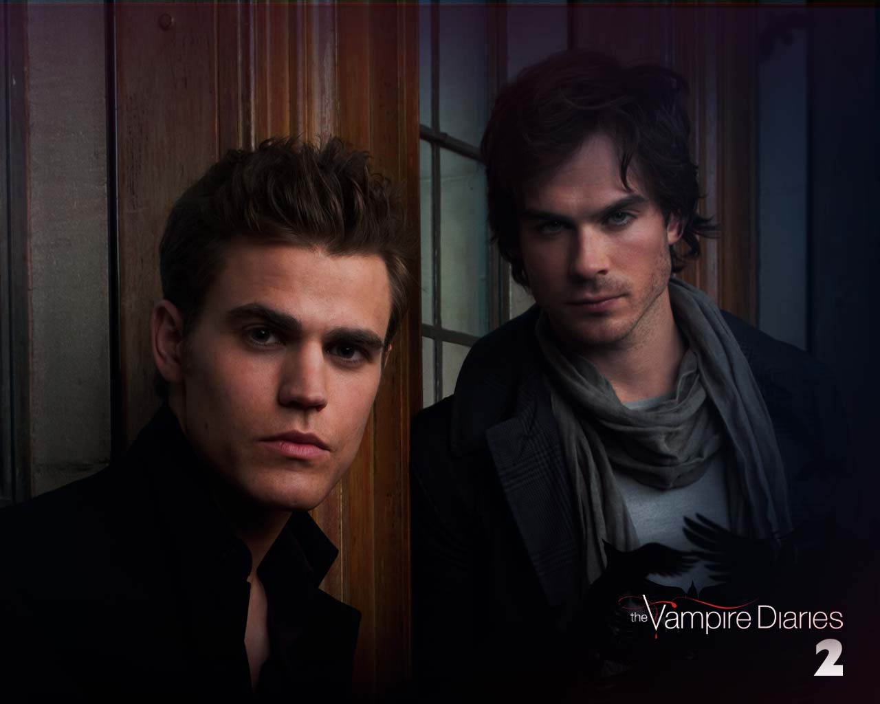 Right Click, Select Set As Background - Vampire Diaries Damon And Stefan - HD Wallpaper 