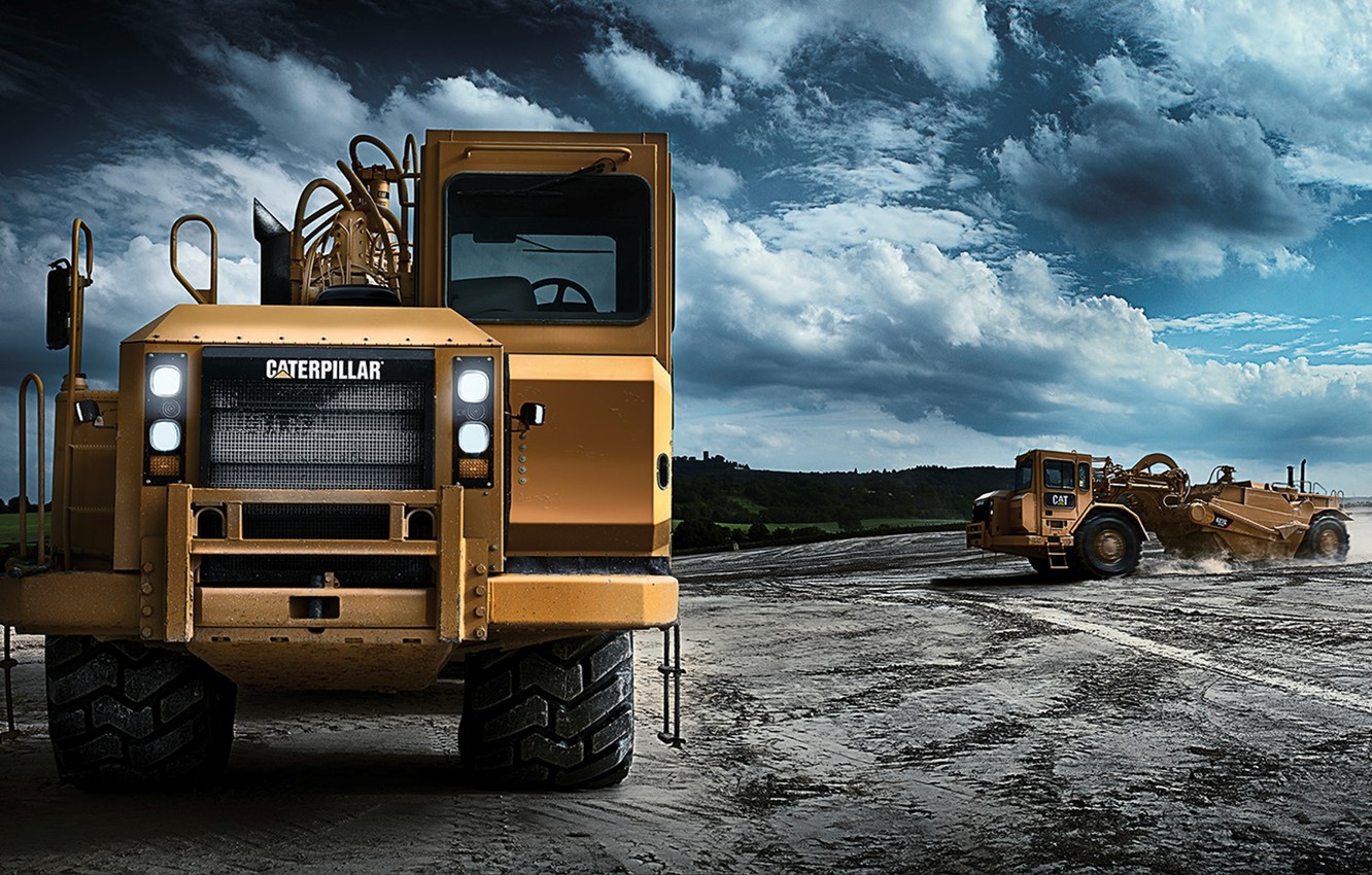 Photo Wallpaper Machine, Heavy Equipment, Wheel Scraper, - Cat Scraper - HD Wallpaper 