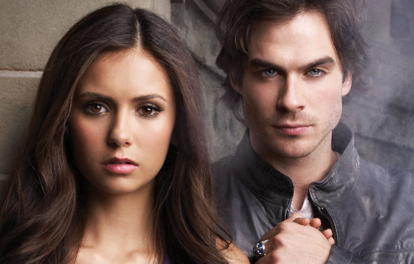 Photo Wallpaper Girl, Nina Dobrev, The Vampire Diaries, - Vampire Diaries Damon E Elena - HD Wallpaper 