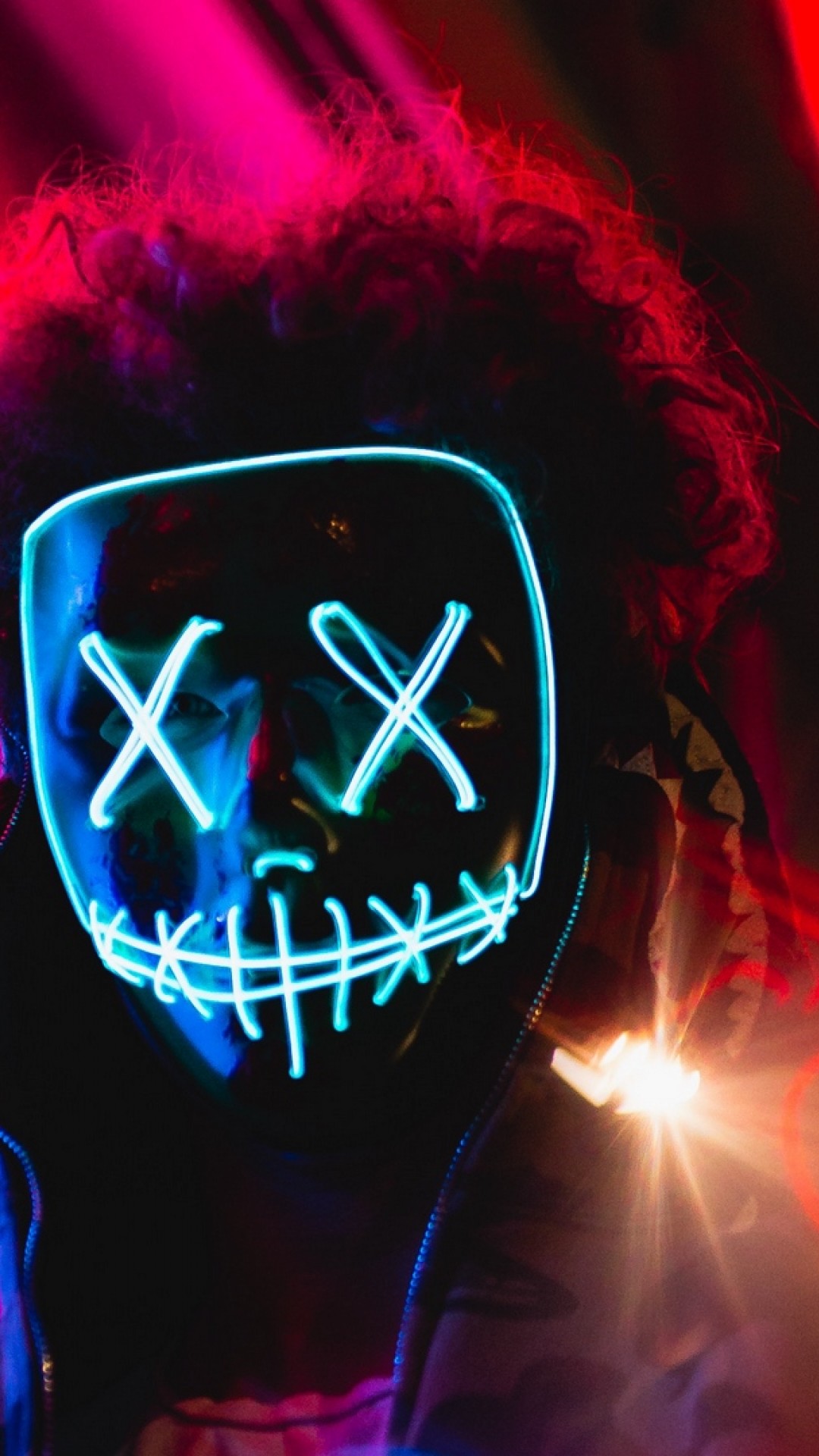 Neon Mask - HD Wallpaper 