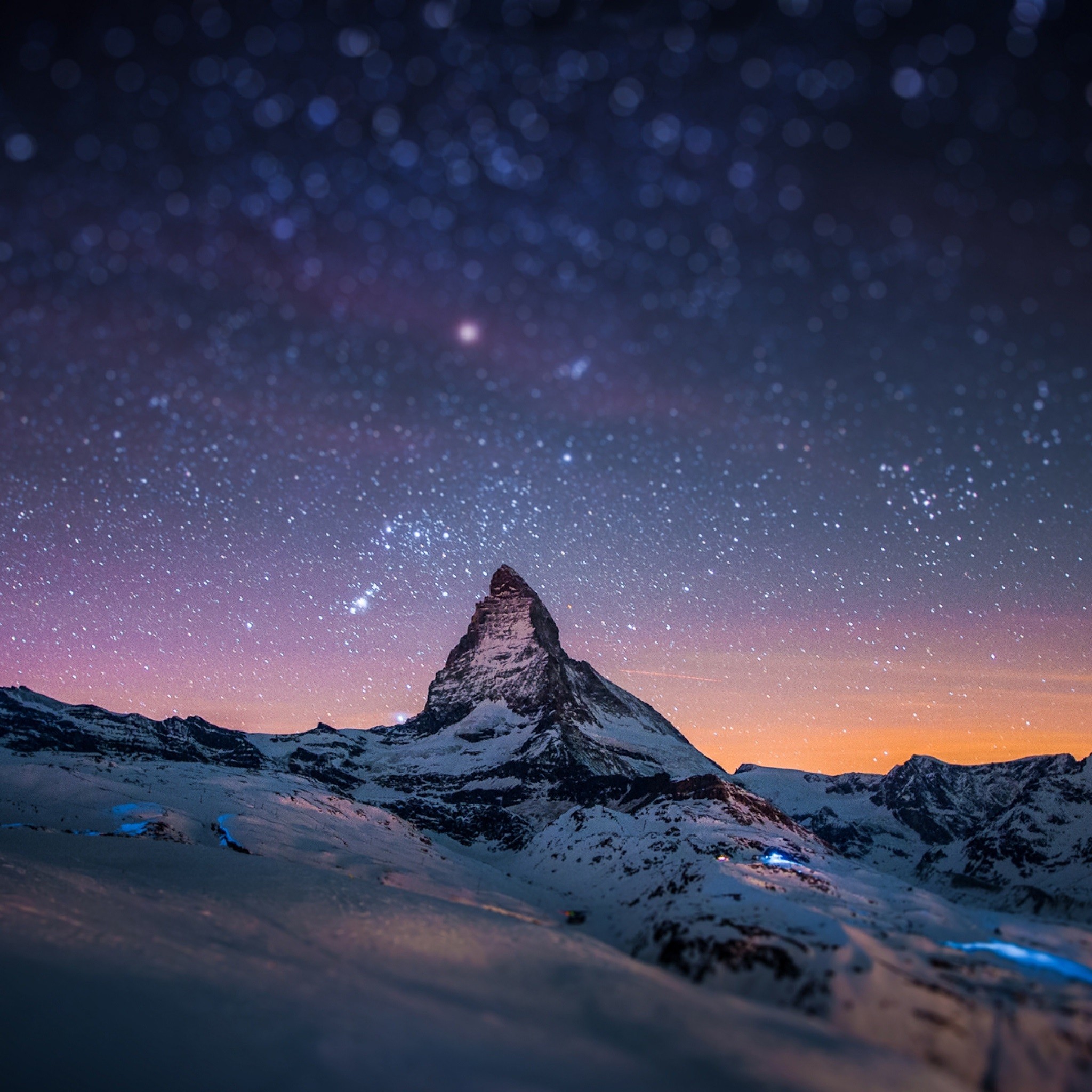 Cool Ipad Wallpapers Hd Mountain Peak Stars Sky Night - Matterhorn - HD Wallpaper 