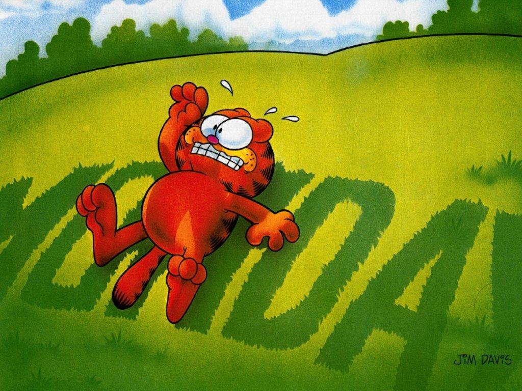 Garfield - Oh No Monday Again Gif - HD Wallpaper 