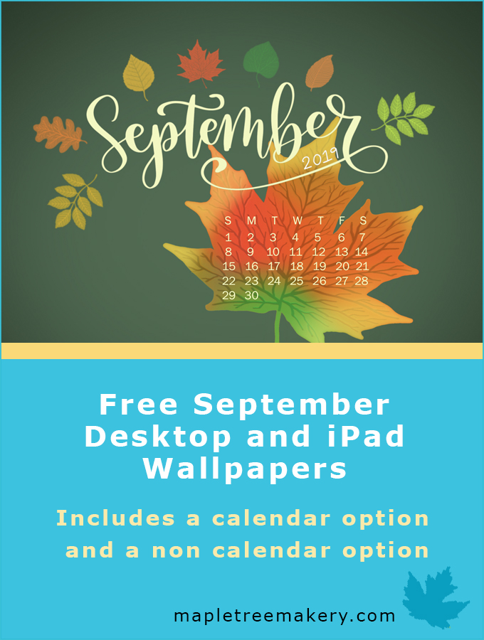 Free September 2019 Autumn Leaves Desktop And Ipad - September 2019 Calendar Ipad - HD Wallpaper 