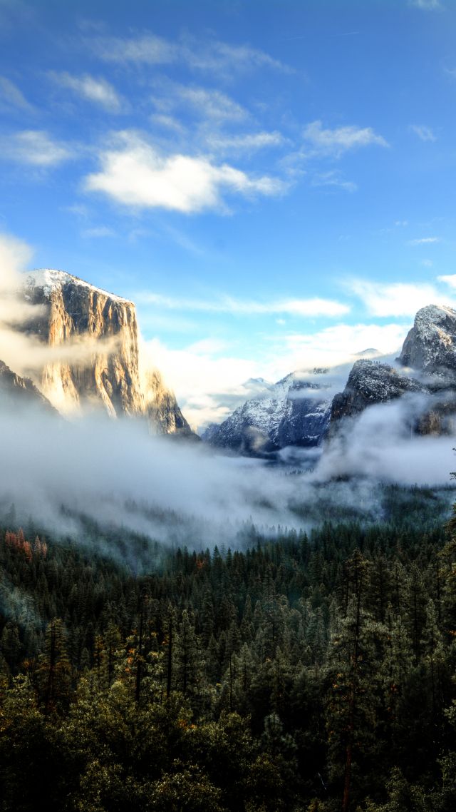 Tunnel View, 5k, 4k Wallpaper, 8k, Yosemite, Ca, Sunset, - Rain And Clouds 4k Wallpaper Ios - HD Wallpaper 