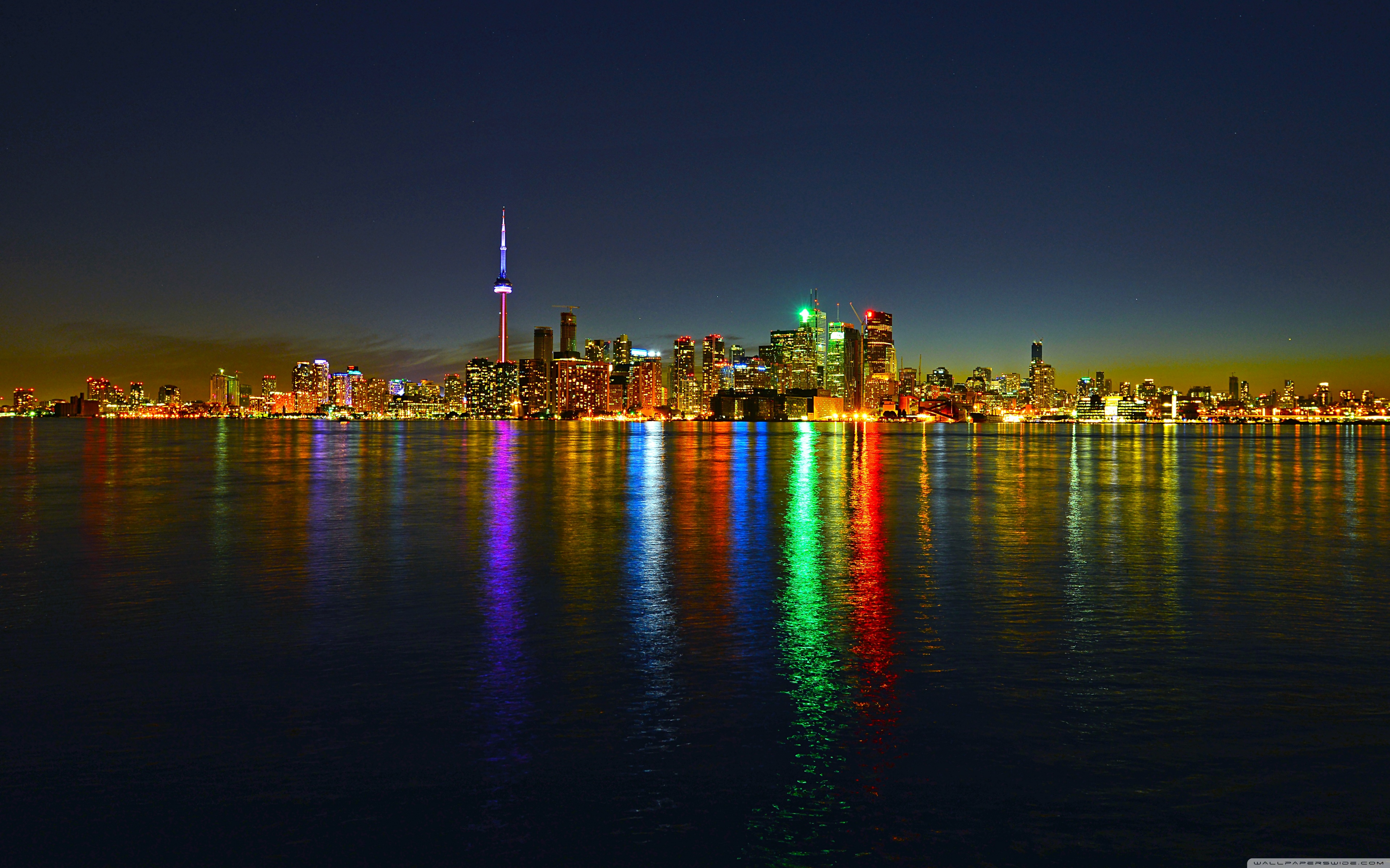 Toronto Skyline Night Hd - HD Wallpaper 