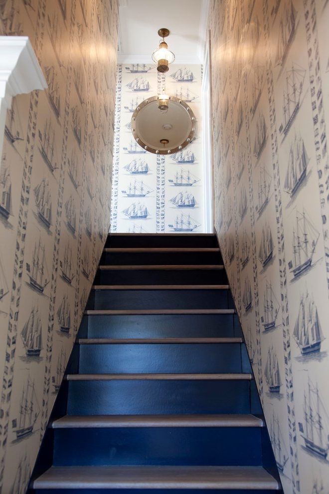 San Diego Nautical Wallpaper With Doormats Staircase - Stairs - HD Wallpaper 