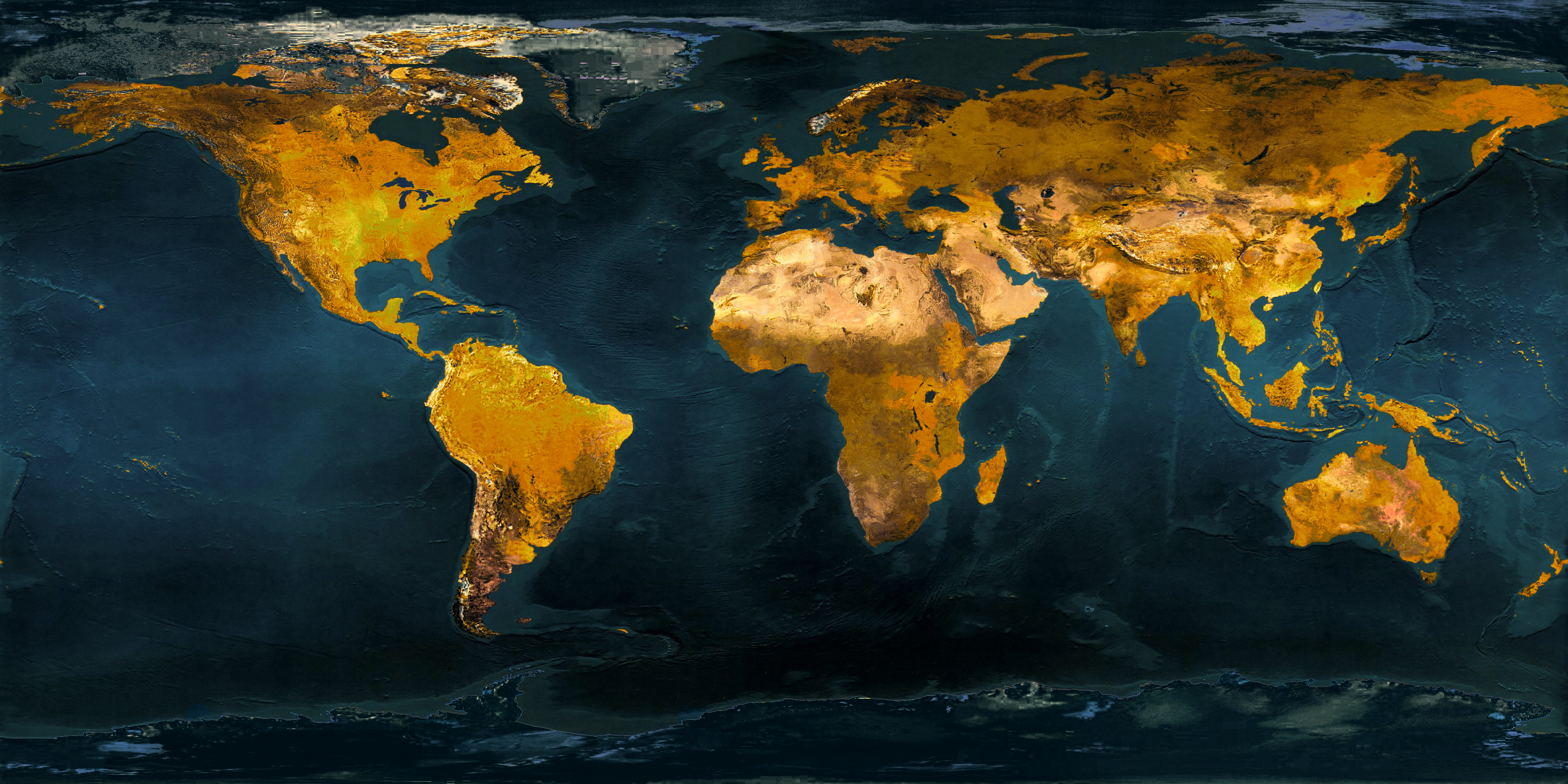 Wallpaper - Gold World Map Painting - 3200x1600 Wallpaper 
