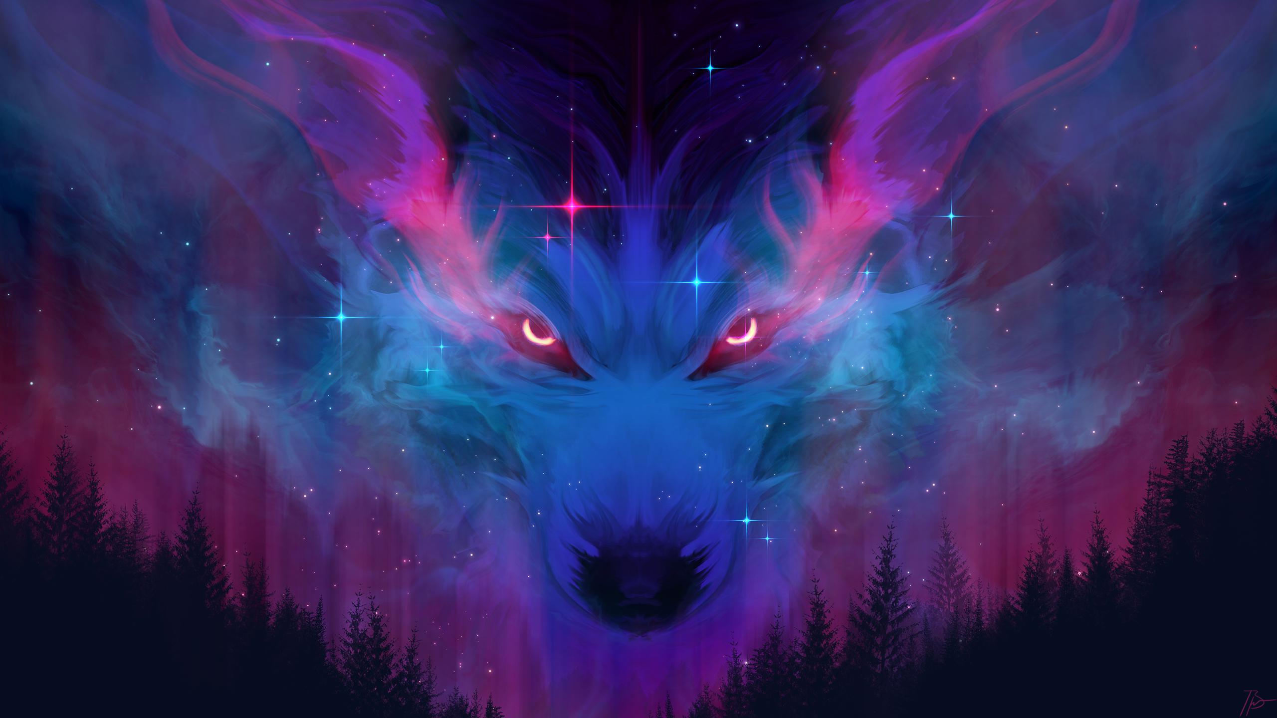 Cosmic Wolf Wallpaper - Art - HD Wallpaper 