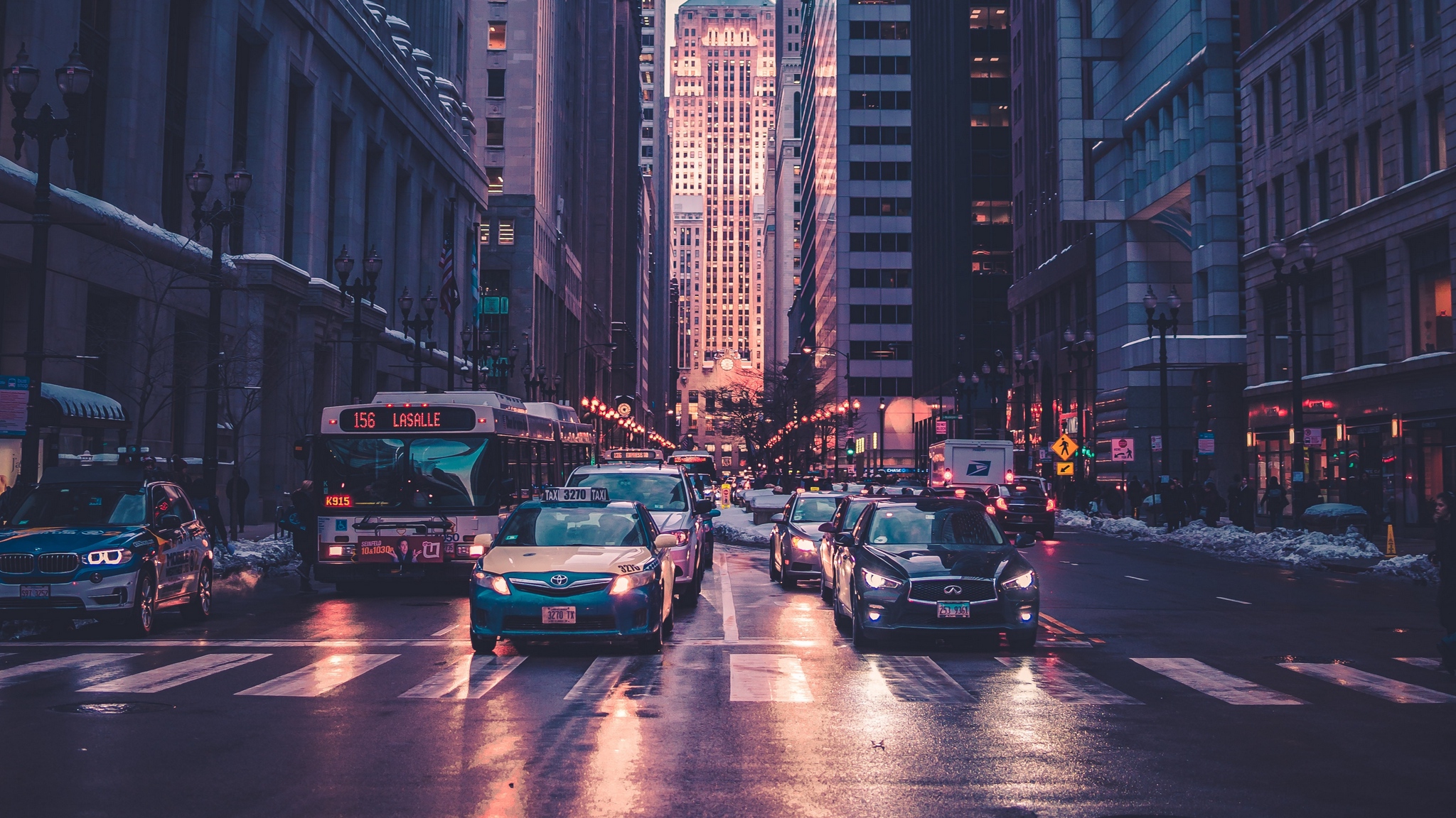 Wallpaper Road, Skyscrapers, Cars, Marking, Metropolis, - HD Wallpaper 