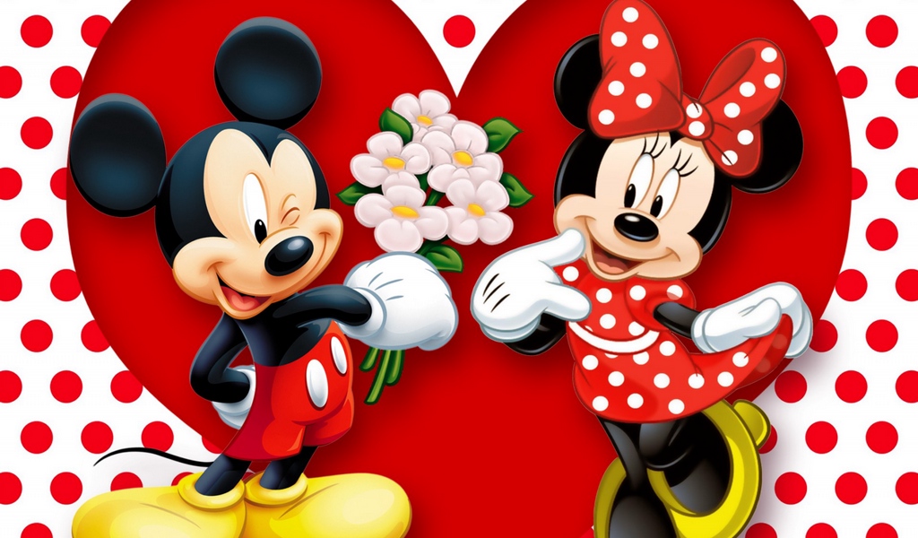 Wallpaper Minnie Mouse, Mickey Mouse, Mouse - Mickey Dan Minnie Mouse - HD Wallpaper 