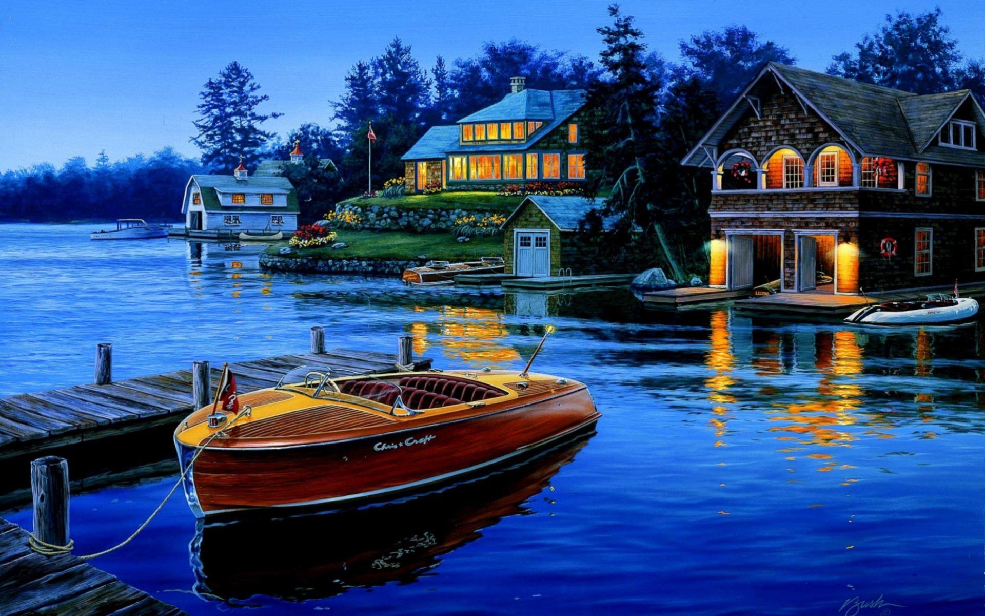 Top Classic Wood Boat Hd Wallpaper From Gallsource - Boat On Lake Background - HD Wallpaper 