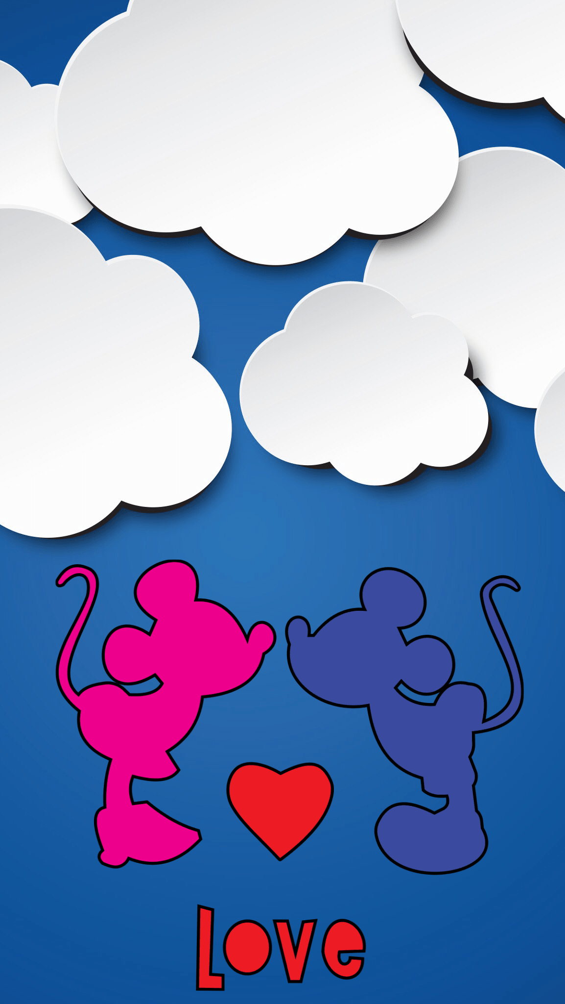 Обои Iphone Wallpapers Mickey Mouse - Paper Clouds - HD Wallpaper 