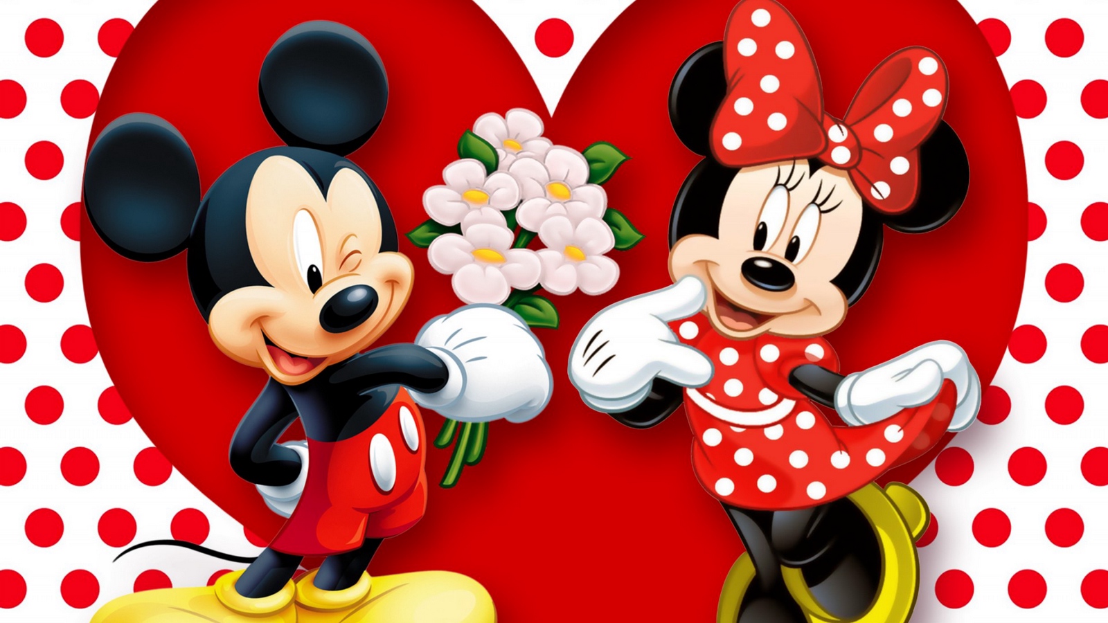 Wallpaper Minnie Mouse, Mickey Mouse, Mouse - Mickey Dan Minnie Mouse - HD Wallpaper 