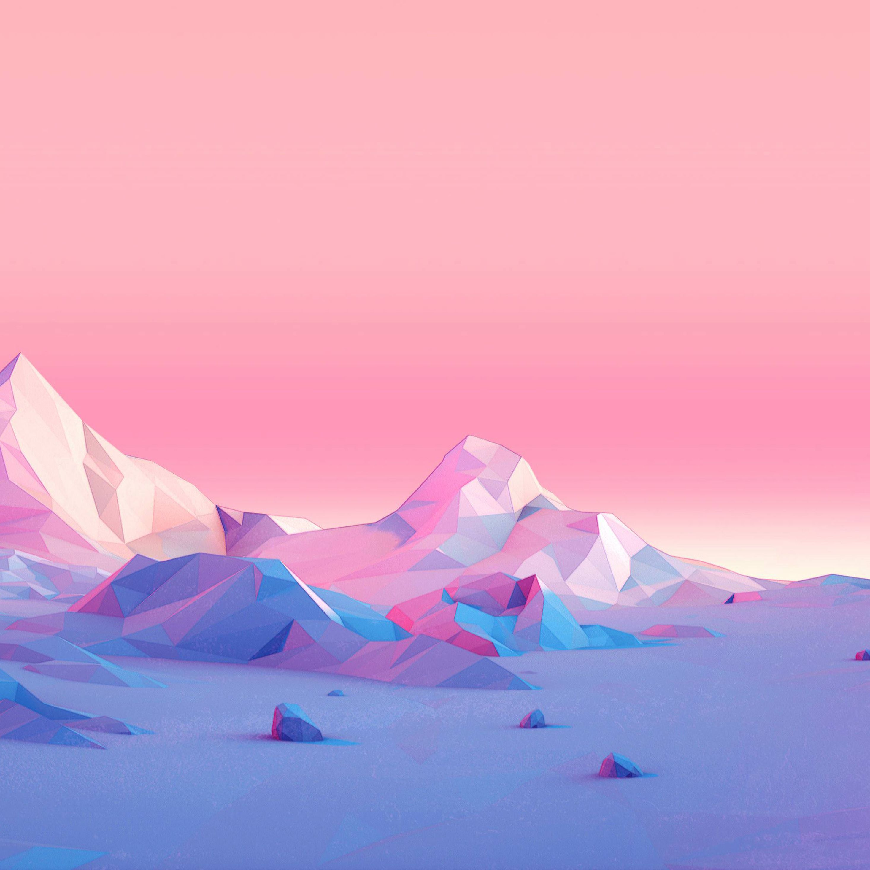 Polygon Mountains Minimalist Ipad Pro Retina Display - Minimalist Ipad Wallpaper Hd - HD Wallpaper 