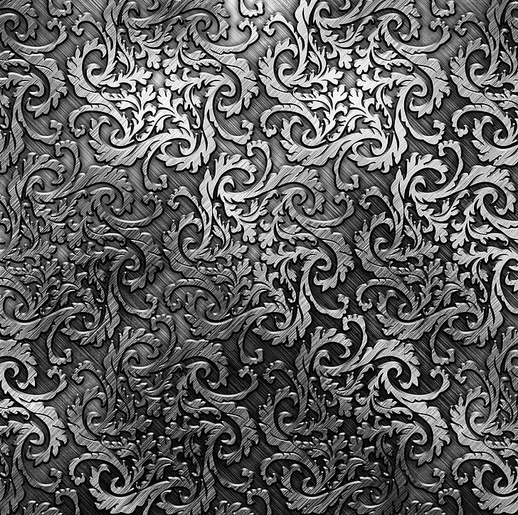 Grey Damask 3d Wallpaper, Metal, Pattern, Silver, Texture, - Grey Texture Background Hd - HD Wallpaper 