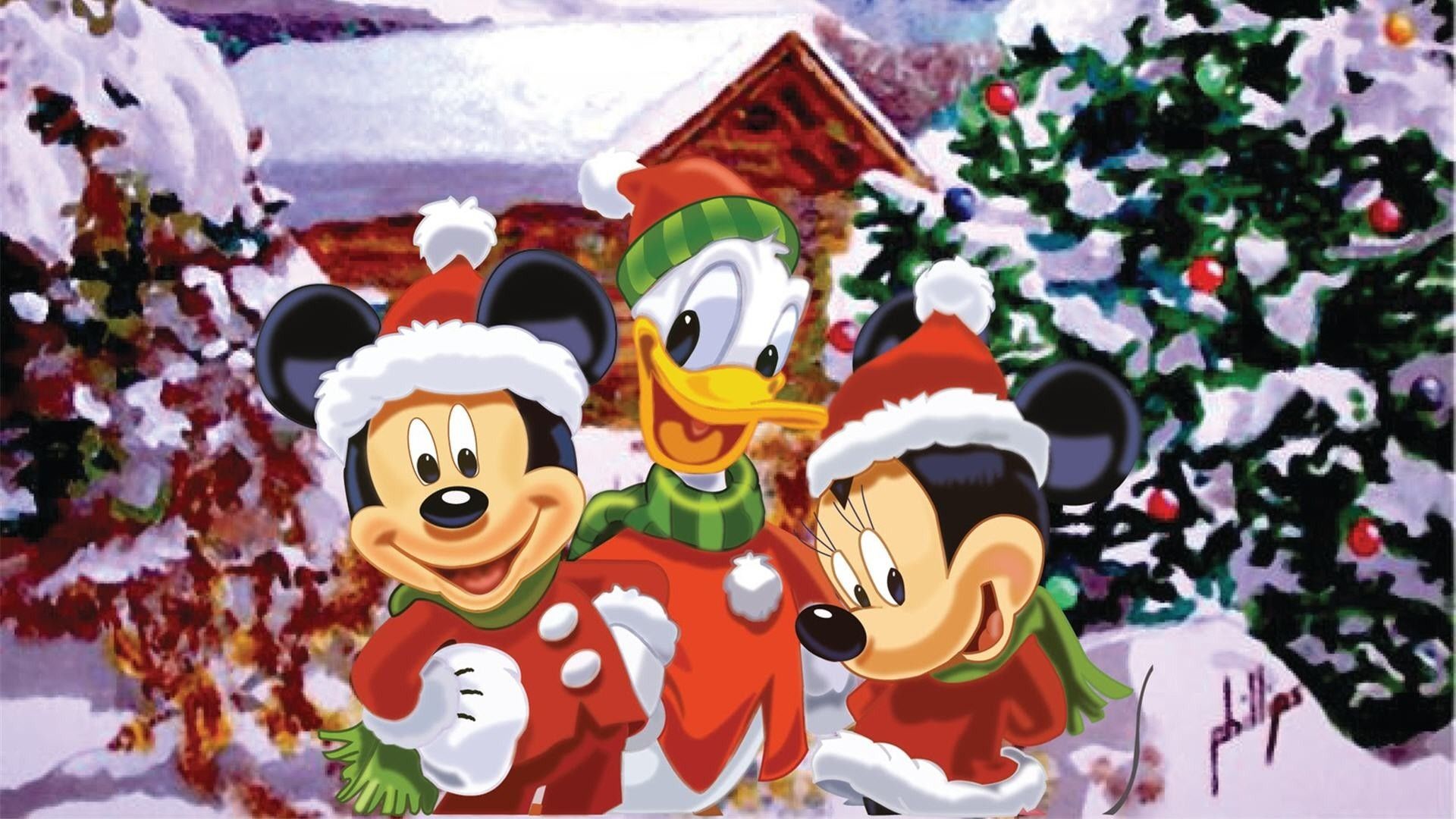 1920x1080, Wallpapers Mickey Mouse Christmas Wallpaper - Mickey Mouse Christmas Wallpaper Hd - HD Wallpaper 