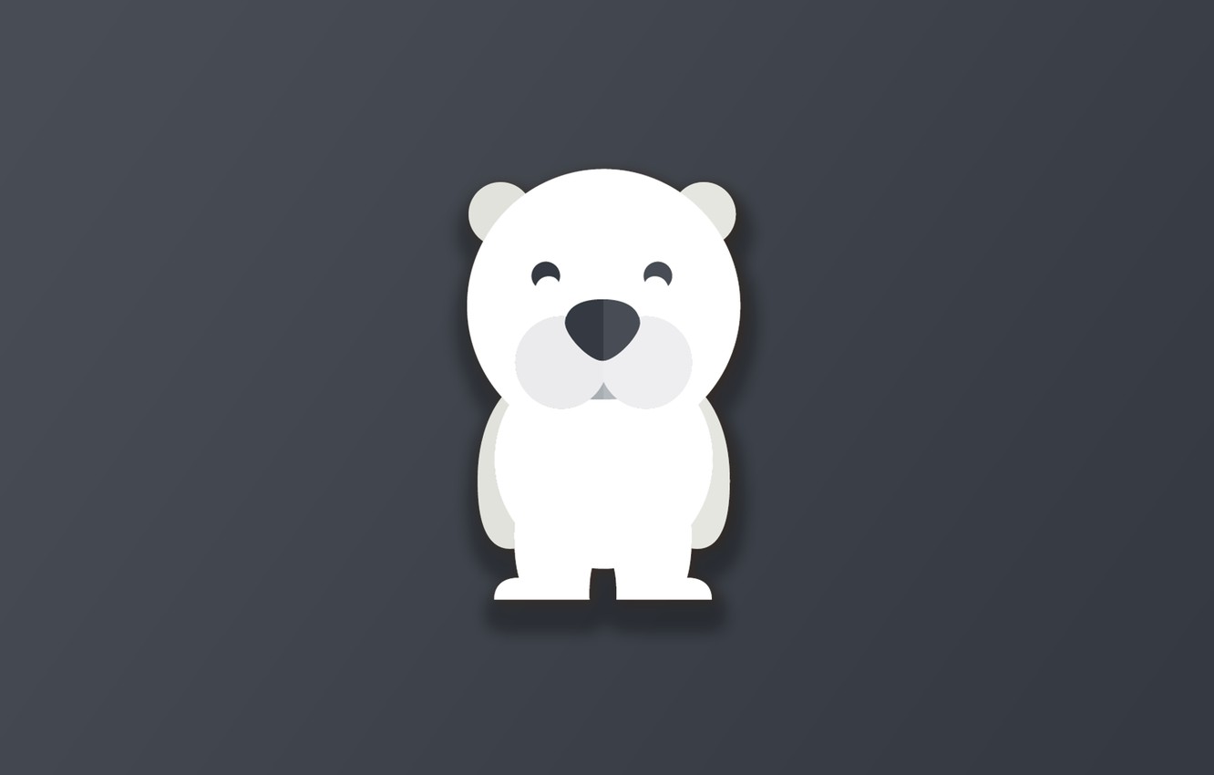 Photo Wallpaper Bear, Minimalism, Animal, Funny, Digital - Wallpaper - HD Wallpaper 