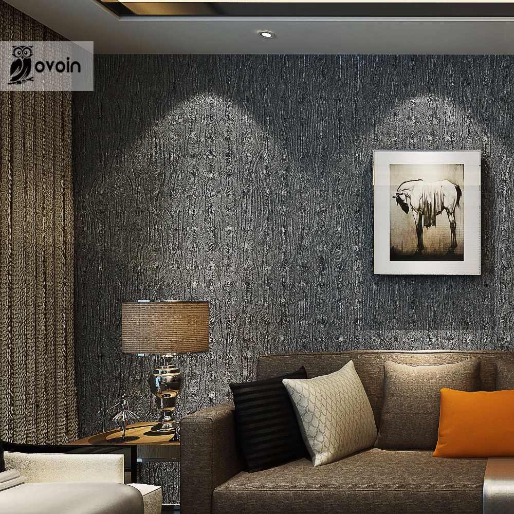 Silver Grey Black Metallic Textured Wallpaper Roll - Gray Wallpaper Living Room - HD Wallpaper 