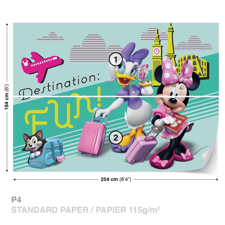 Disney Minnie Mouse Wallpaper Mural - HD Wallpaper 