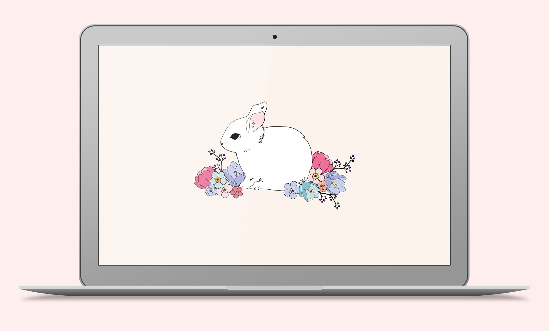 Easter Spring Bunny Desktop Wallpaper - Cartoon - HD Wallpaper 