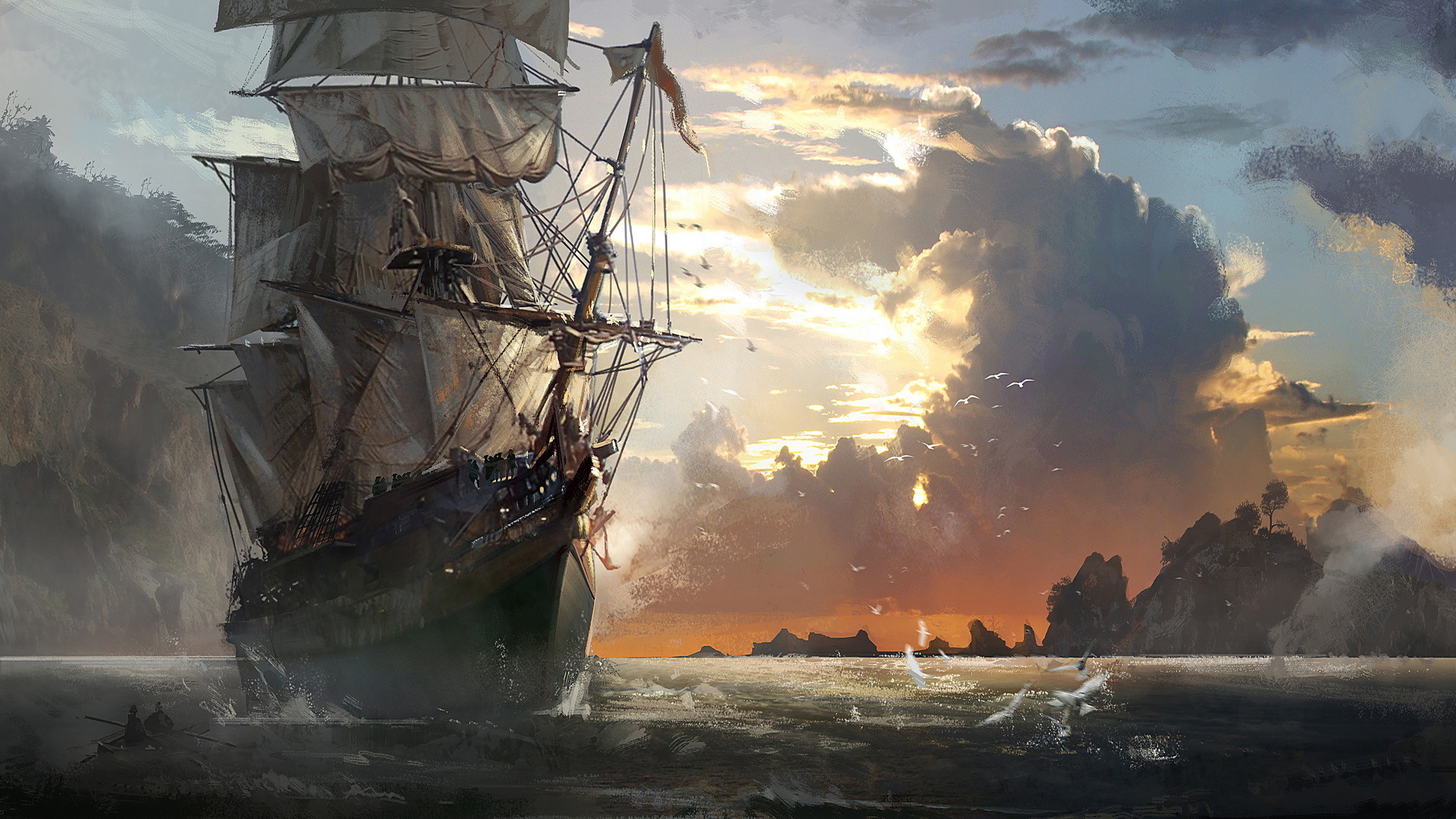 1920x1080, Ghost Pirate Ship Wallpapers Hd 
 Data Id - Pirate Ship Wallpaper Hd - HD Wallpaper 