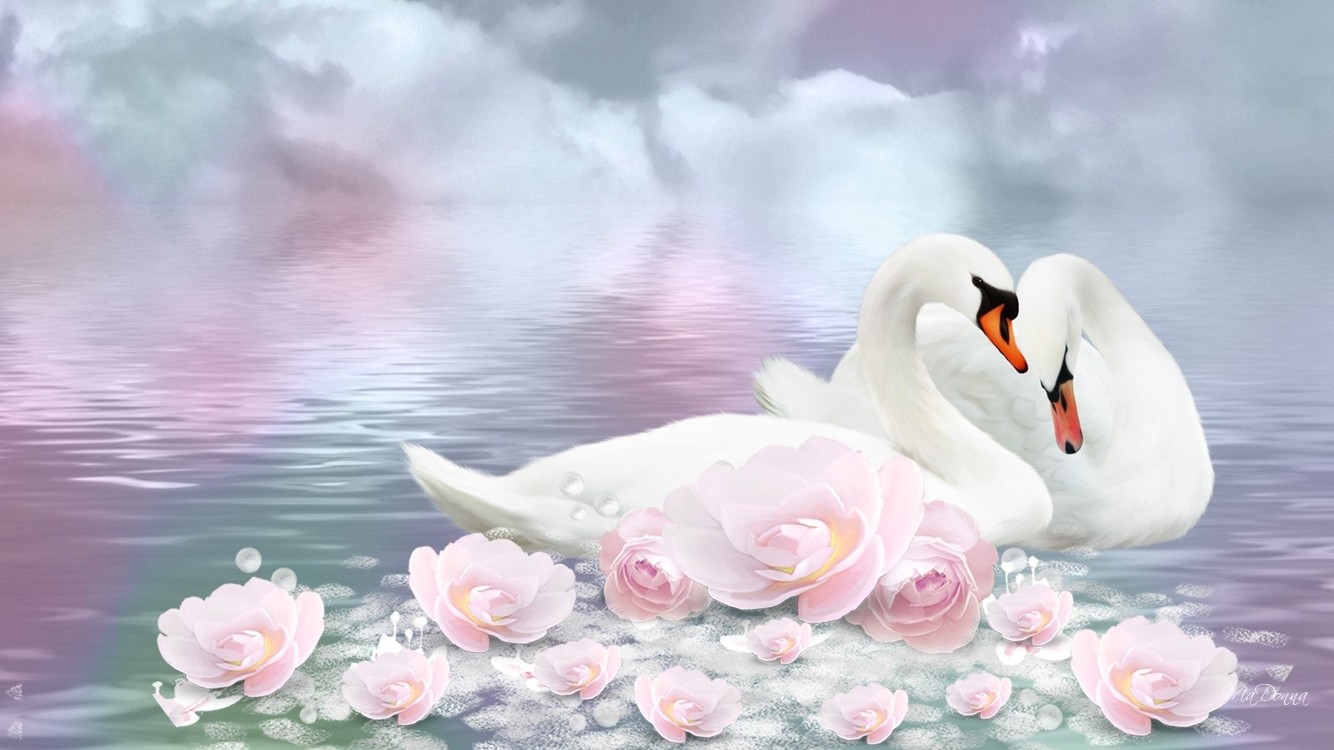 Hd Wallpaper - Swan Background - HD Wallpaper 
