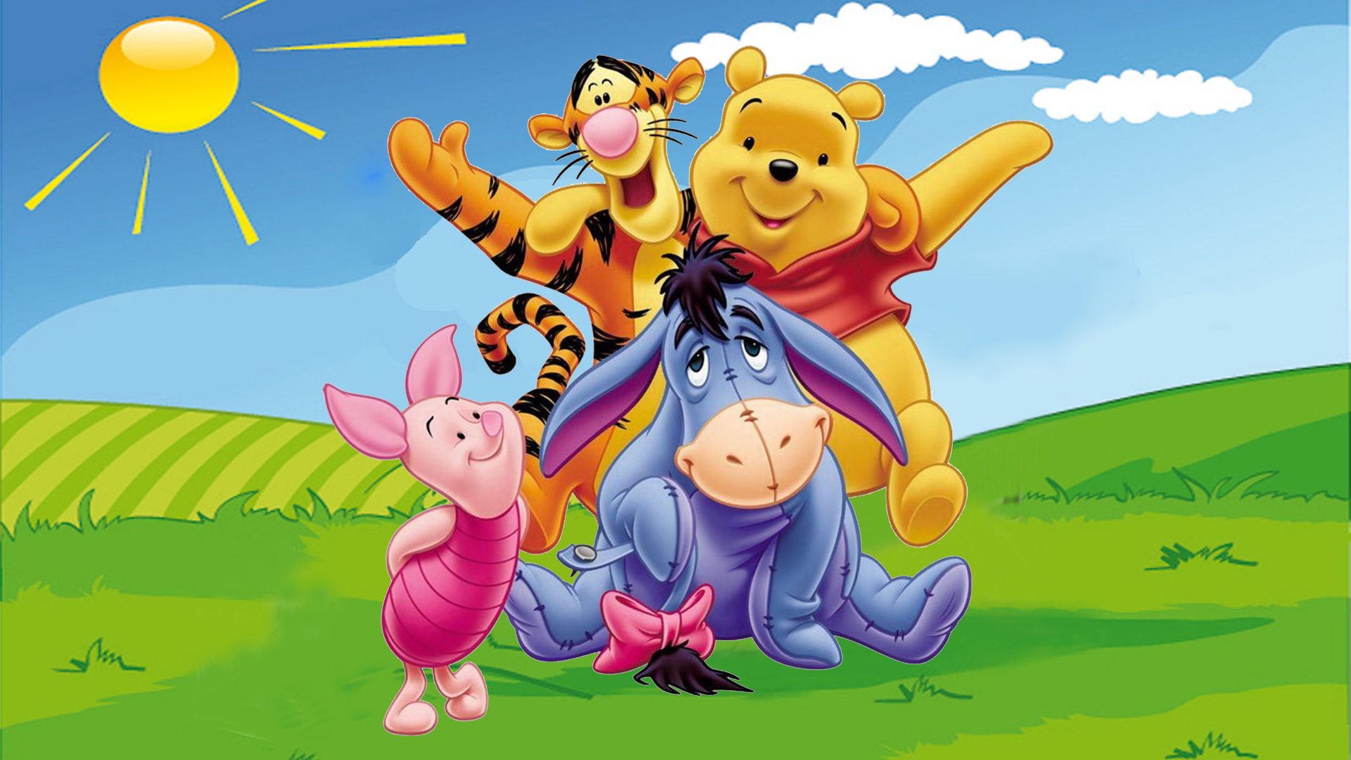Winnie The Pooh Piglet And Eeyore - HD Wallpaper 
