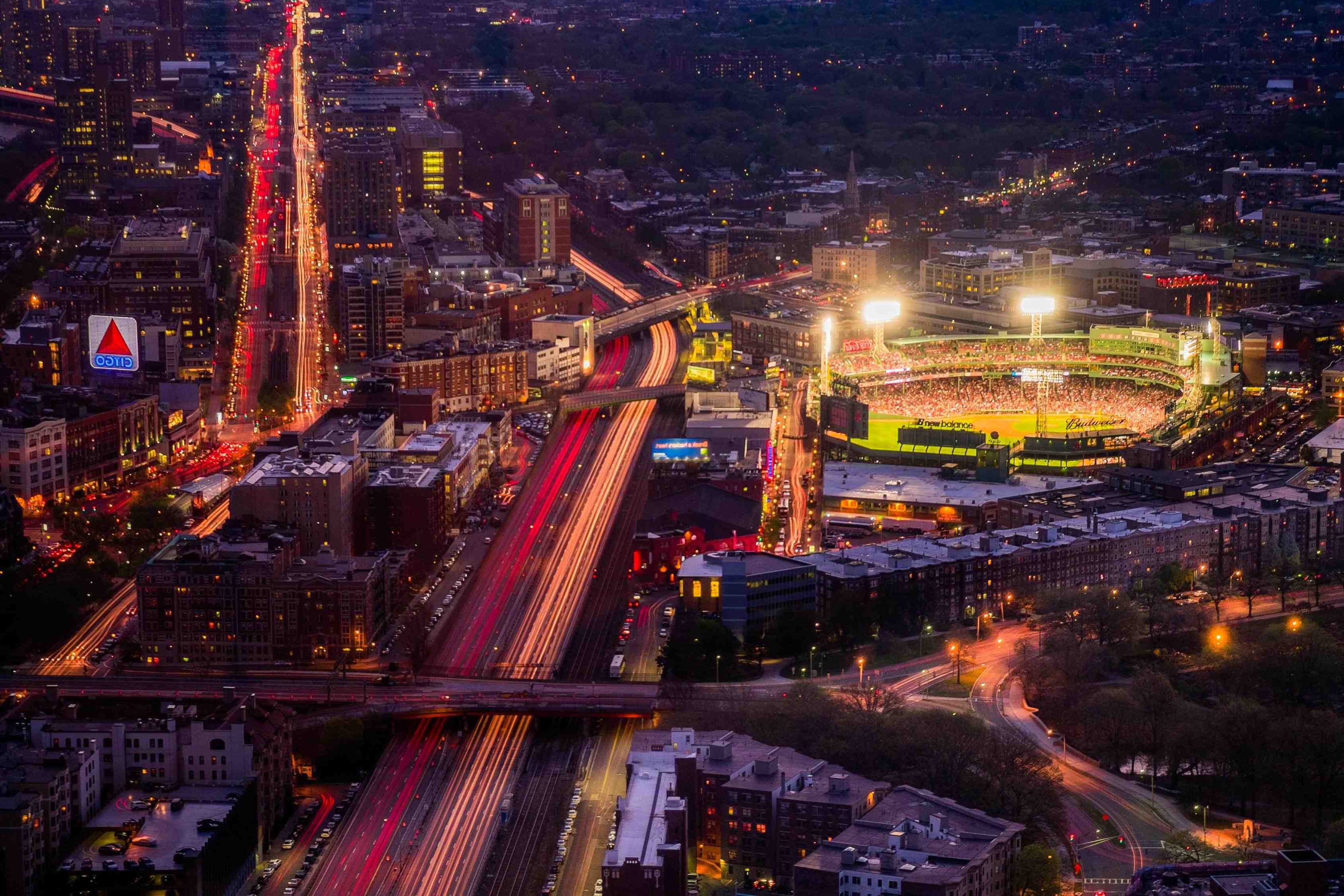 Boston Skyline Wallpaper Fenway - HD Wallpaper 