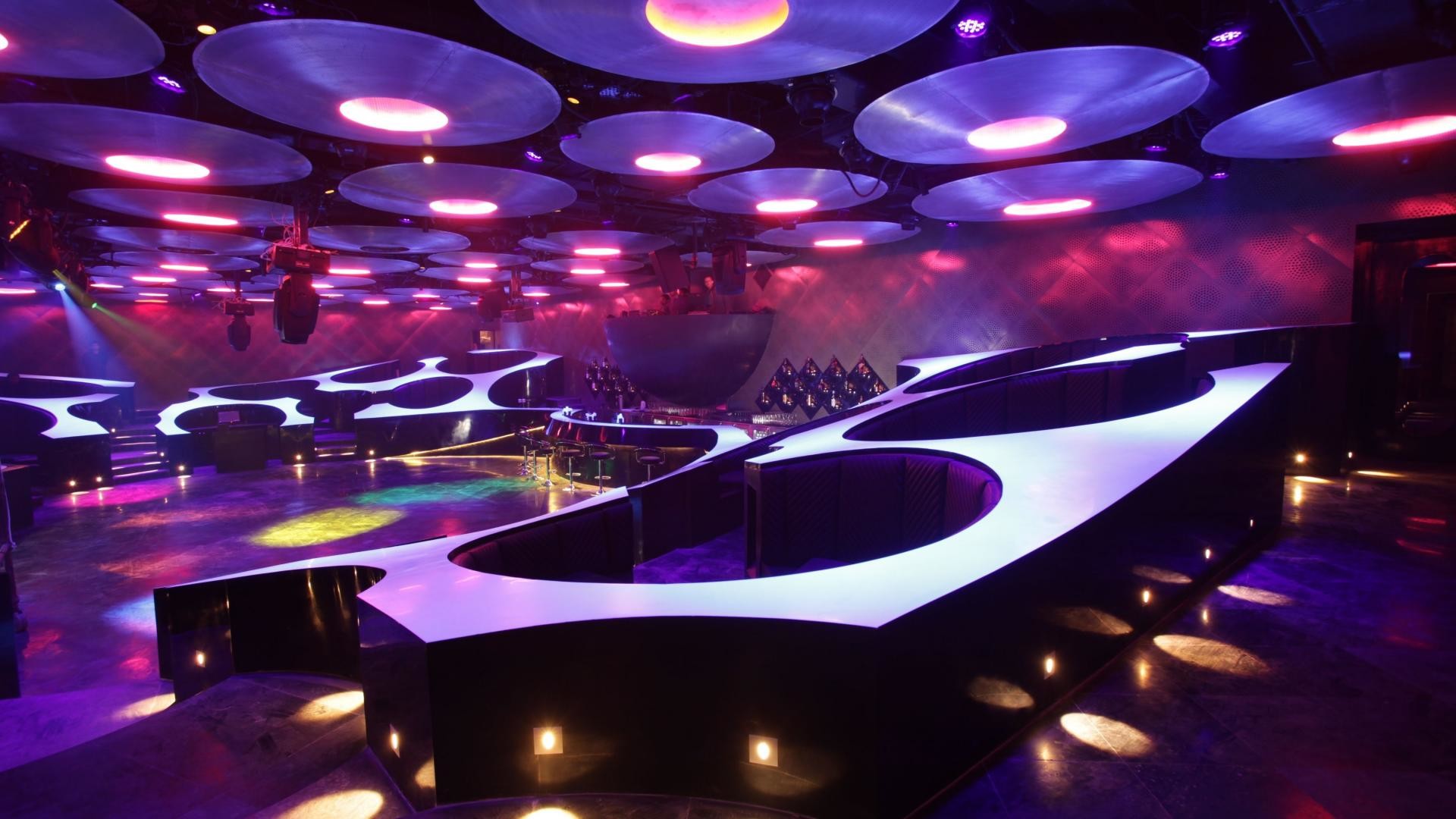 Design Bar Lighting Night Club Neon Lounge Wallpaper - Blue Frog Bar Mumbai - HD Wallpaper 