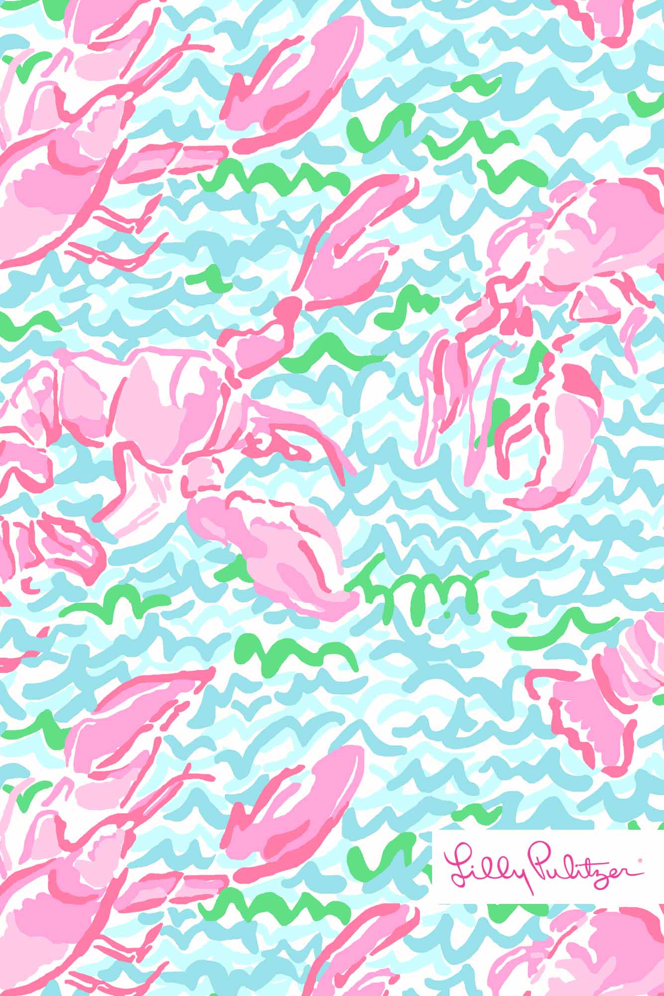 Lilly Pulitzer Summer Lobstah Roll Print Iphone Wallpaper - Lilly Pulitzer Lobstah Roll Print - HD Wallpaper 