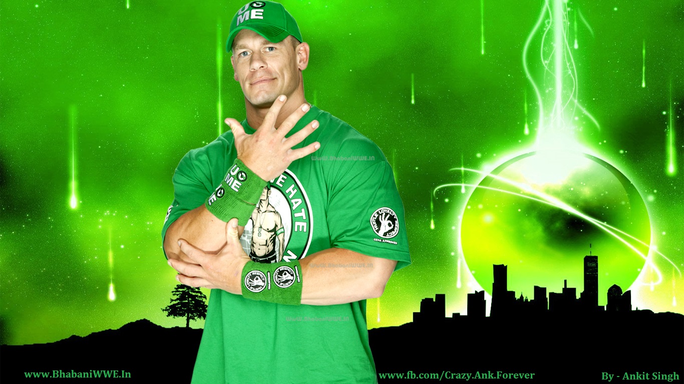 John Cena Green Background - HD Wallpaper 