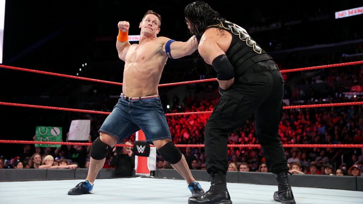 John Cena Beating Roman Reigns - HD Wallpaper 