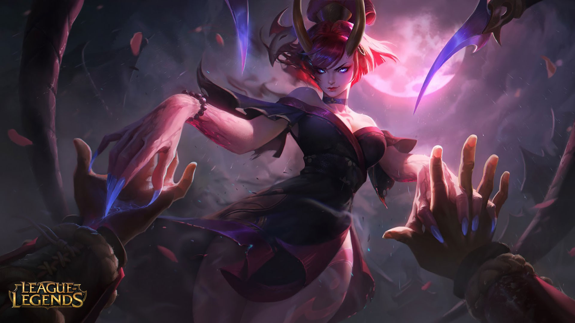 Blood Moon Evelynn Splash Art 1920x1080 Wallpaper teahub.io