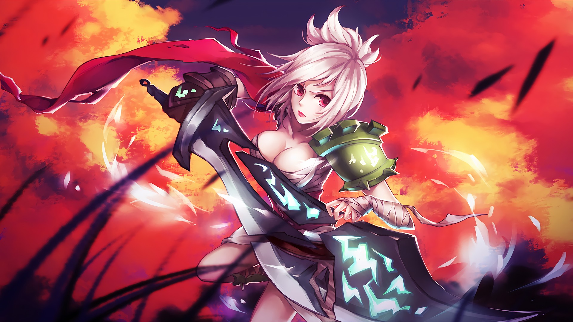 Riven By Mage萌纸 Hd Wallpaper Background Fan Art Artwork - League Of Legends Riven - HD Wallpaper 