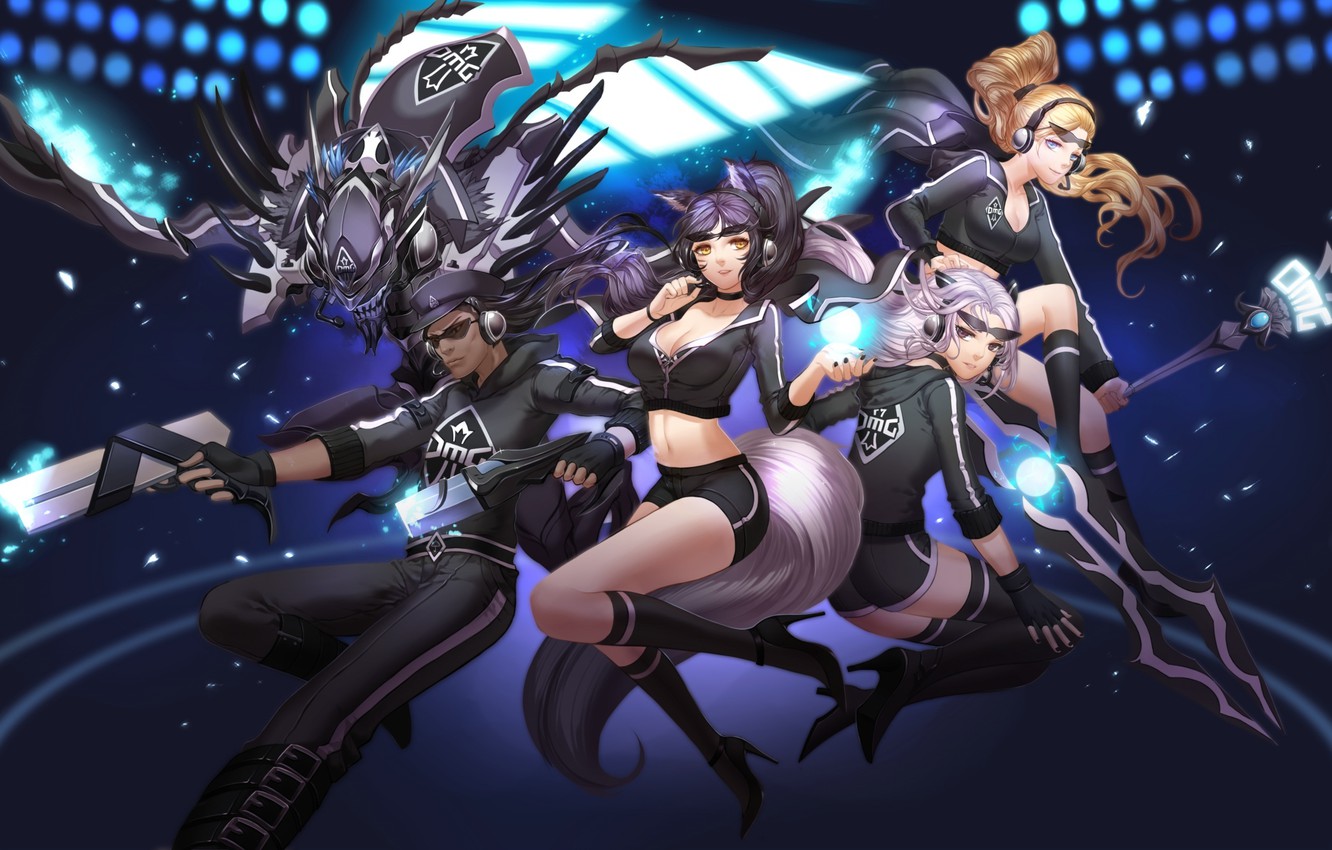 Photo Wallpaper Look, Smile, Weapons, Girls, Magic, - Lol Omg Skins - HD Wallpaper 