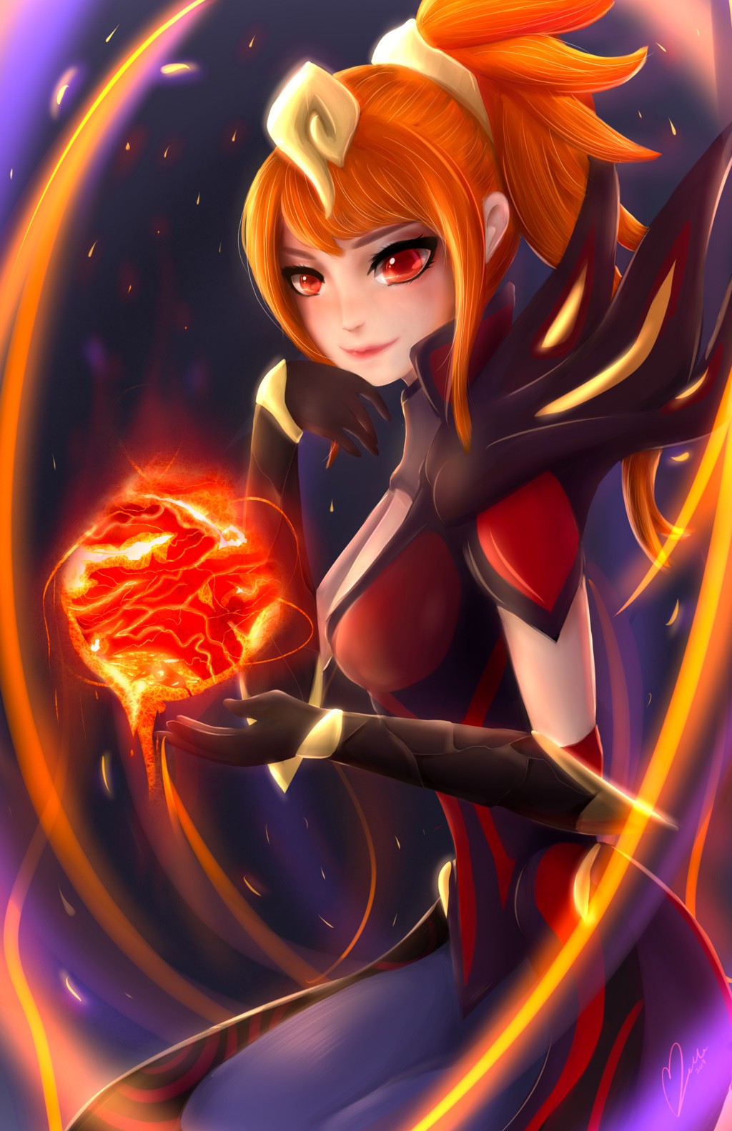 Elementalist Lux By Marzellene Hd Wallpaper Background - Elementalist Lux Magma Fanart - HD Wallpaper 