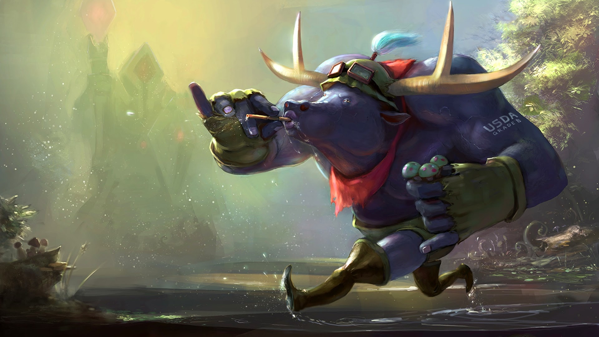 Alistar Teemo Wallpaper - League Of Legends Wallpaper Funny - HD Wallpaper 