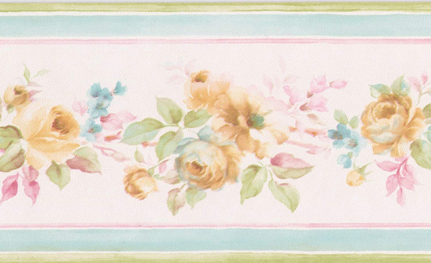 Yellow Roses In Bouquet Pale Pink Floral Wallpaper - Floral Design - HD Wallpaper 