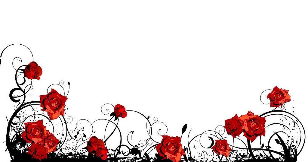Elegant Red Roses Wallpaper Border - Transparent Background Elegant