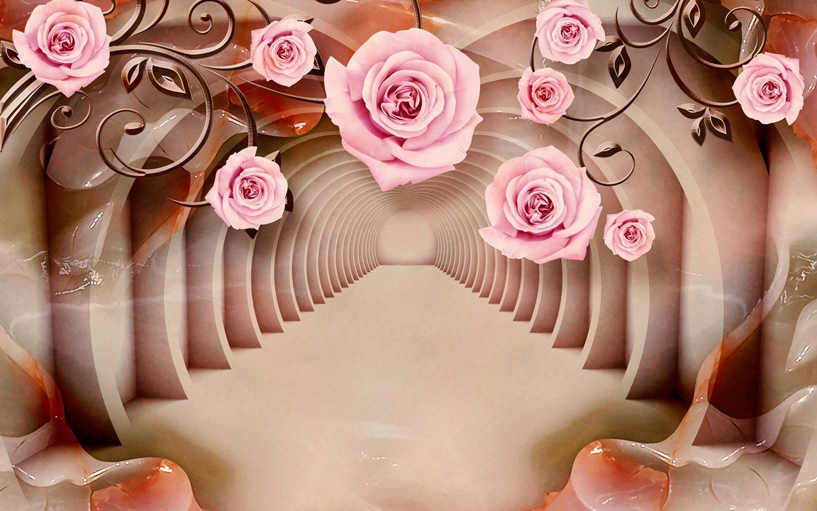 پوستر سه بعدی گل - HD Wallpaper 