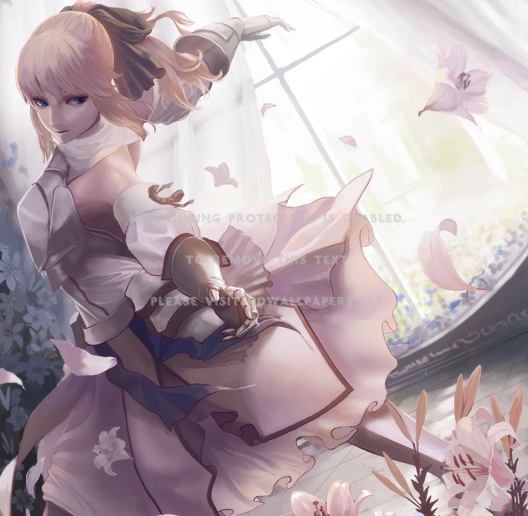 Saber Lily Anime Sweet Dress Woman Silve - Fate/stay Night - HD Wallpaper 